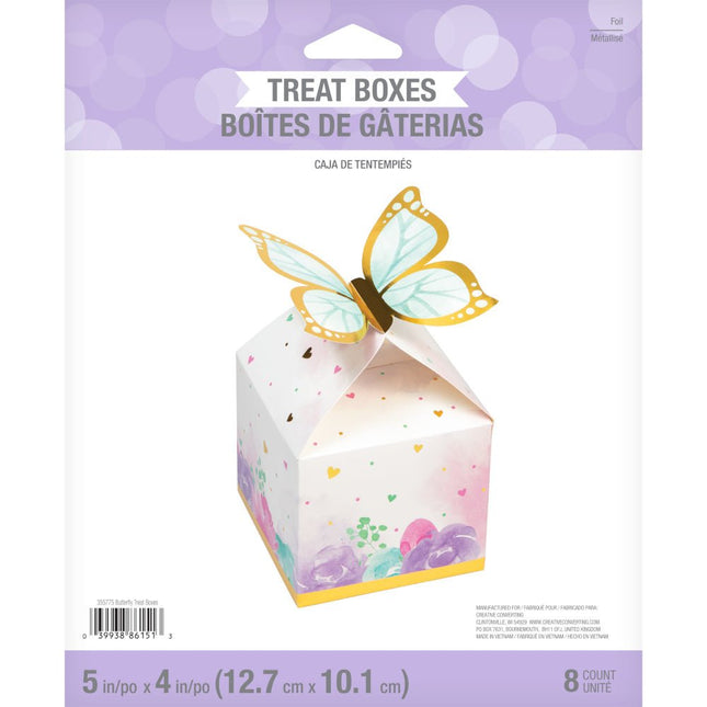 Vlinder Uitdeelbox 13cm 8st van Creative Converting koop je bij Partywinkel