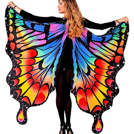 Vlinder vleugels regenboog 175x140cm van Widmann koop je bij Partywinkel
