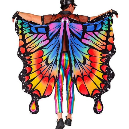 Vlinder vleugels regenboog 175x140cm van Widmann koop je bij Partywinkel