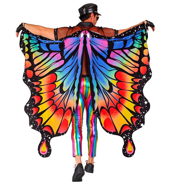 Vlinder vleugels regenboog 175x140cm van Widmann koop je bij Partywinkel