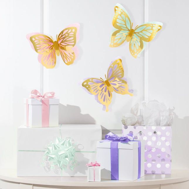 Vlinder Wanddecoratie 3st van Creative Converting koop je bij Partywinkel