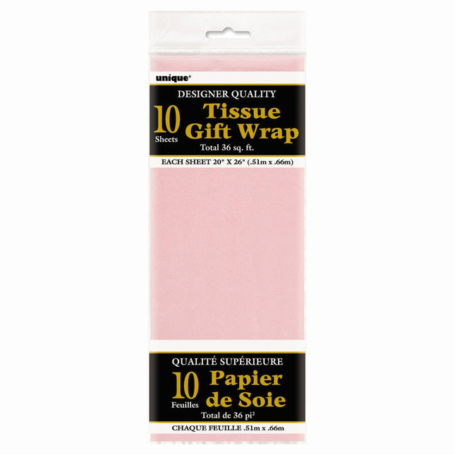 Vloeipapier Roze 31cm 10st van Unique koop je bij Partywinkel