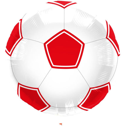 Voetbal Ballon Rood/Wit Onverpakt - 43cm van Folat koop je bij Partywinkel