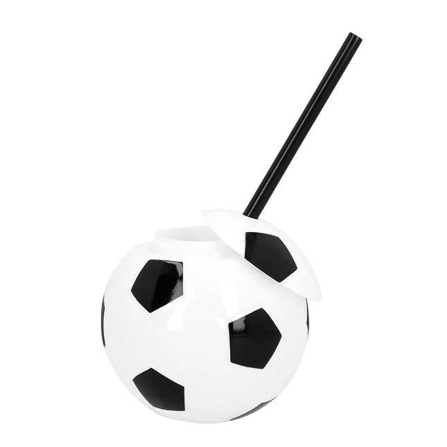 Voetbal Beker Met Rietje 450ml van Boland koop je bij Partywinkel
