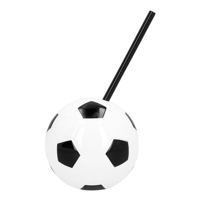Voetbal Beker Met Rietje 450ml van Boland koop je bij Partywinkel