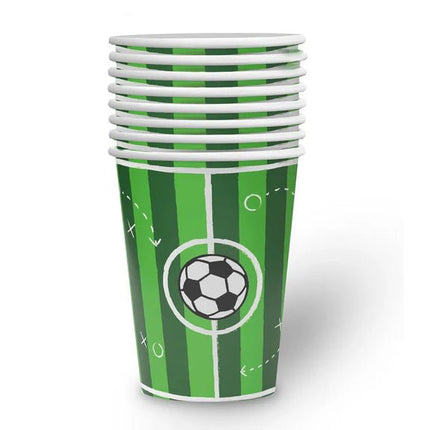 Voetbal Bekers Groen 250ml 8st van VDV Benefit koop je bij Partywinkel