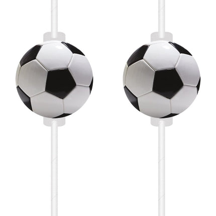 Voetbal Papieren Rietjes 4st van Procos koop je bij Partywinkel