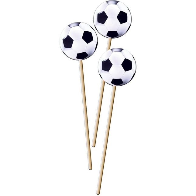 Voetbal Prikkers Groot - 20cm - 8 stuks van Folat koop je bij Partywinkel