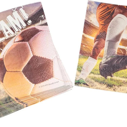 Voetbal Servetten 3 - Laags 33cm 20st van VDV Benefit koop je bij Partywinkel
