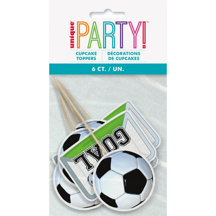 Voetbal Taarttoppers 6st van Unique koop je bij Partywinkel