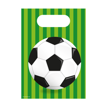 Voetbal Uitdeelzakjes Groen 6st van Paper Dreams koop je bij Partywinkel