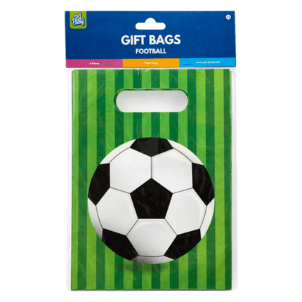 Voetbal Uitdeelzakjes Groen 6st van Paper Dreams koop je bij Partywinkel