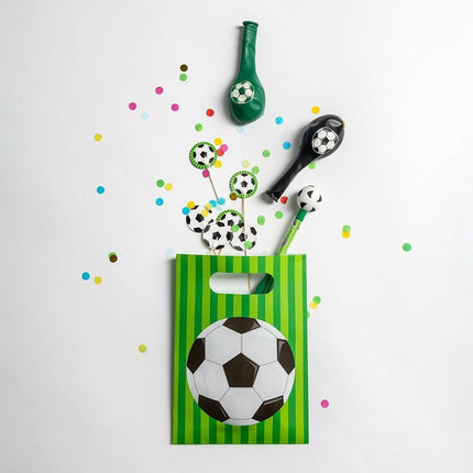 Voetbal Uitdeelzakjes Groen 6st van Paper Dreams koop je bij Partywinkel