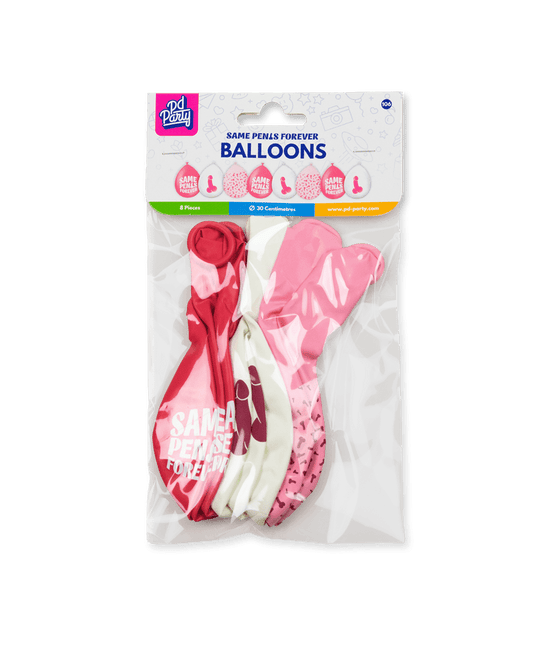 Vrijgezellenfeest Ballonnen Same Penis Forever 30cm 8st van Paper Dreams koop je bij Partywinkel