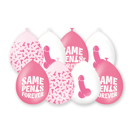 Vrijgezellenfeest Ballonnen Same Penis Forever 30cm 8st van Paper Dreams koop je bij Partywinkel