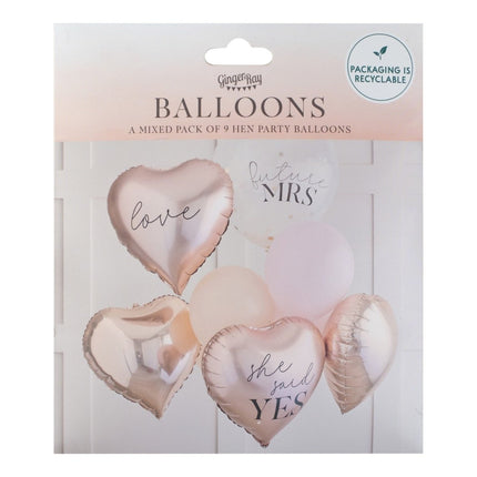 Vrijgezellenfeest Ballonnen Set Leeg 9st van Ginger Ray koop je bij Partywinkel