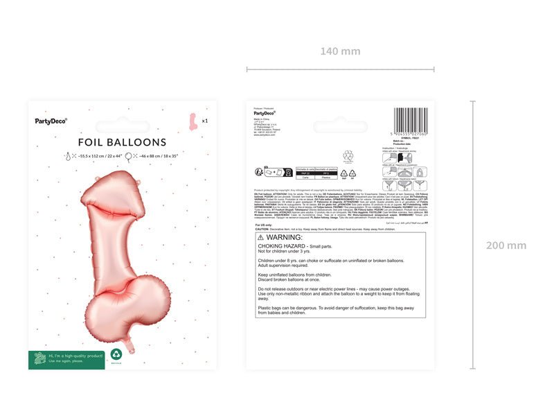 Vrijgezellenfeest Helium Ballon Piemel Leeg van Partydeco koop je bij Partywinkel
