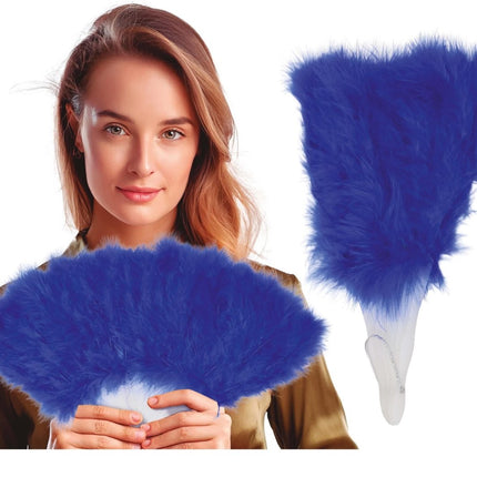 Waaier Blauwe Veren van Fiestas Guirca koop je bij Partywinkel