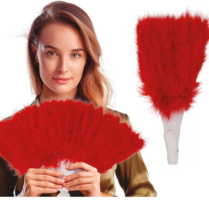 Waaier Rode Veren van Fiestas Guirca koop je bij Partywinkel