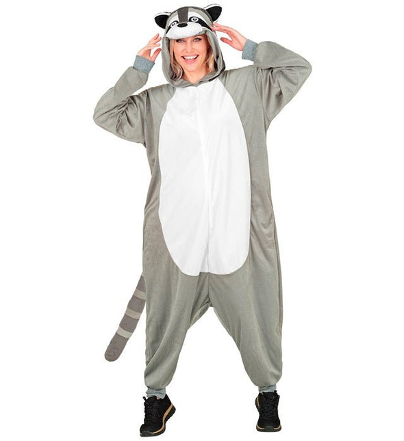 Wasbeer Jumpsuit met Kap van Widmann koop je bij Partywinkel