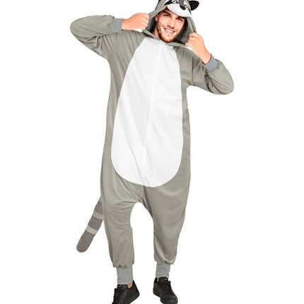 Wasbeer Jumpsuit met Kap van Widmann koop je bij Partywinkel