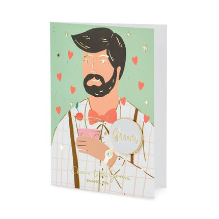 Wenskaart Groom 15cm van Partydeco koop je bij Partywinkel