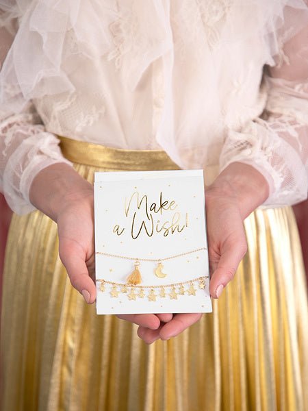 Wenskaart Make A Wish Armbanden 14,8cm van Partydeco koop je bij Partywinkel