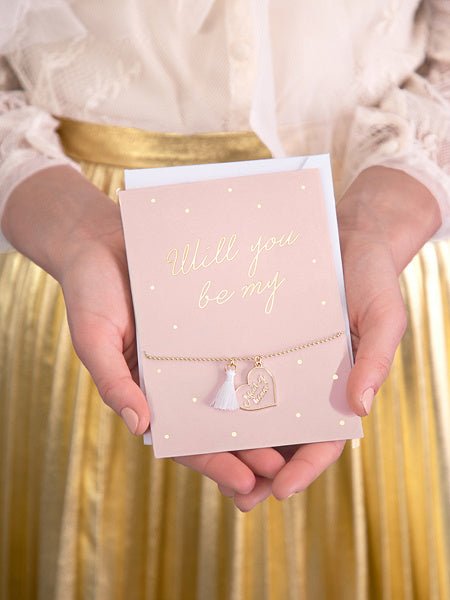 Wenskaart Will You Be Armband 14,8cm van Partydeco koop je bij Partywinkel