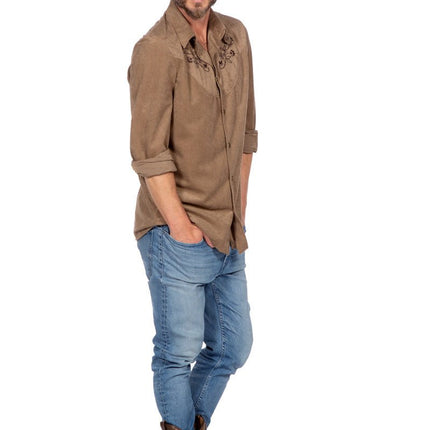 Western Blouse Bruin Heren van Wilbers & Wilbers koop je bij Partywinkel