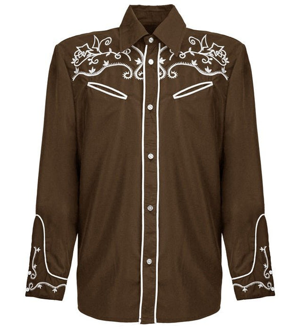 Western Cowboy Overhemd Bruin van Widmann koop je bij Partywinkel