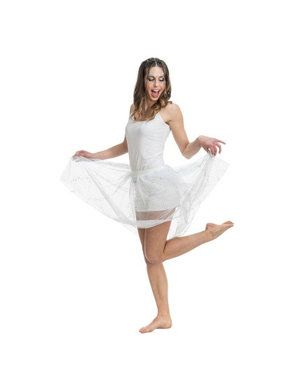 White Tulle Skirt with Glitter, Women's, One Size