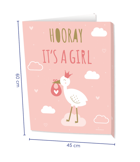 Window signs Newborn baby girl 60cm van Paper Dreams koop je bij Partywinkel