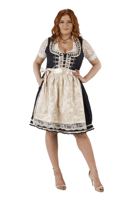 Wit Blauwe Dirndl Jurk Oktoberfest Dames 2 Delig van Haus Huberts koop je bij Partywinkel
