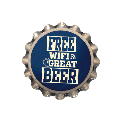 Wit Blauwe Onderzetters Free Wifi 11cm van Paper Dreams koop je bij Partywinkel