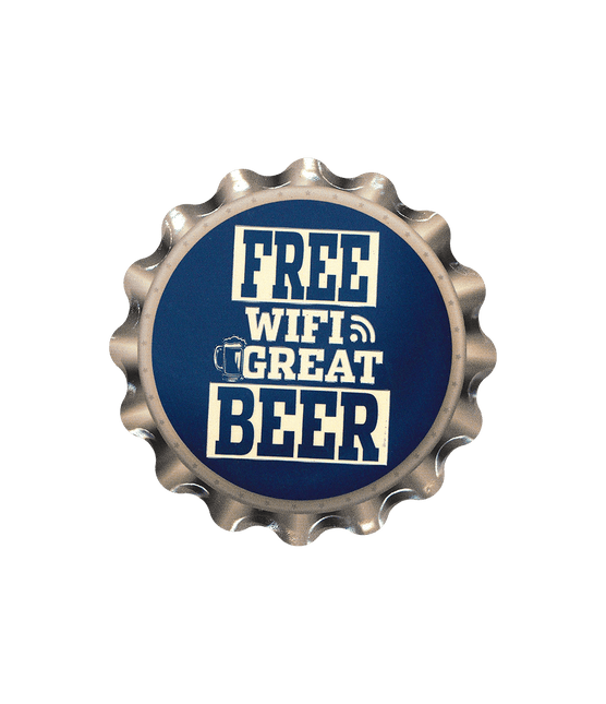 Wit Blauwe Onderzetters Free Wifi 11cm van Paper Dreams koop je bij Partywinkel