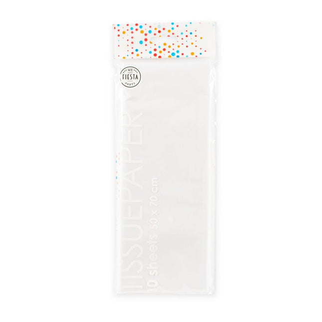 Wit Crepe Papier 50x70cm 10 vellen van WeFiesta koop je bij Partywinkel