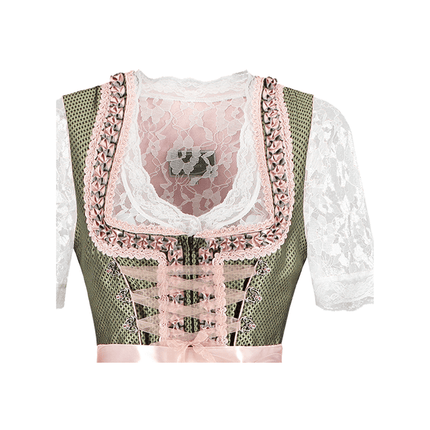 Wit Groene Dirndl Jurk Oktoberfest Dames 2 Delig van Haus Huberts koop je bij Partywinkel