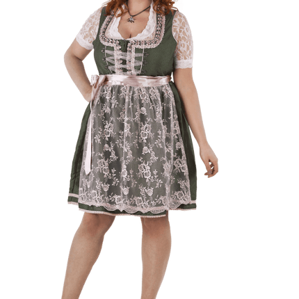 Wit Groene Dirndl Jurk Oktoberfest Dames 2 Delig van Haus Huberts koop je bij Partywinkel