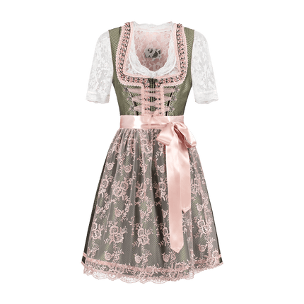 Wit Groene Dirndl Jurk Oktoberfest Dames 2 Delig van Haus Huberts koop je bij Partywinkel
