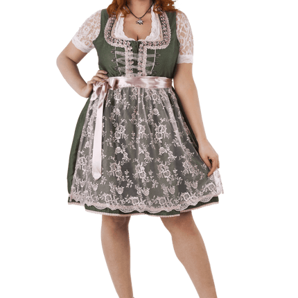Wit Groene Dirndl Jurk Oktoberfest Dames 2 Delig van Haus Huberts koop je bij Partywinkel