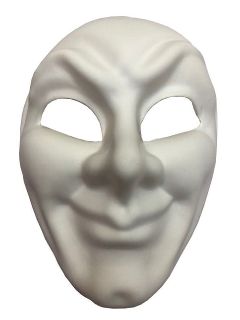 Wit Masker Glimlach van Partychimp koop je bij Partywinkel
