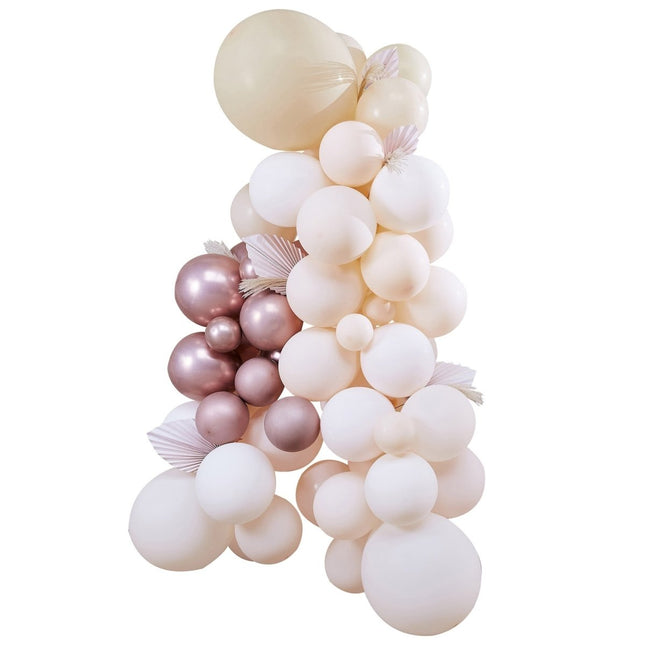 Wit Perzik Rose Gouden Ballonnenboog Set van Ginger Ray koop je bij Partywinkel