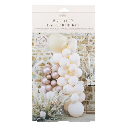 Wit Perzik Rose Gouden Ballonnenboog Set van Ginger Ray koop je bij Partywinkel