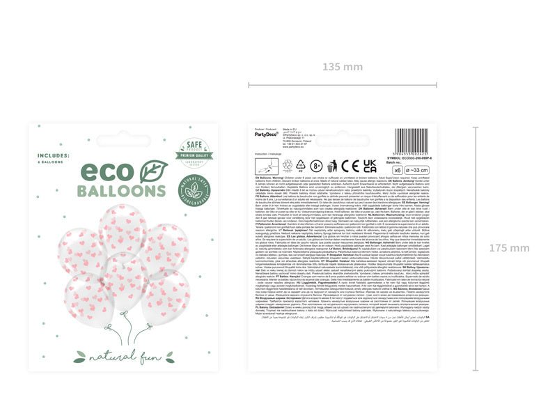 Witte Ballonnen Lichtroze Hartjes 33cm 6st van Partydeco koop je bij Partywinkel