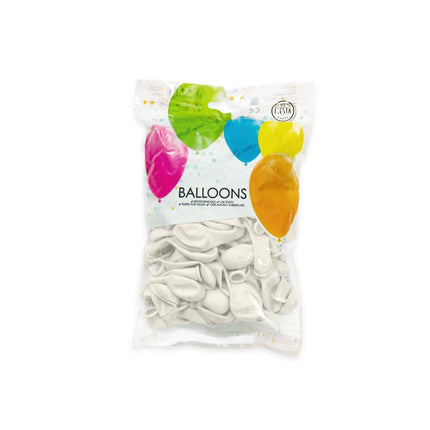 Witte Ballonnen Metallic 13cm 100st van WeFiesta koop je bij Partywinkel