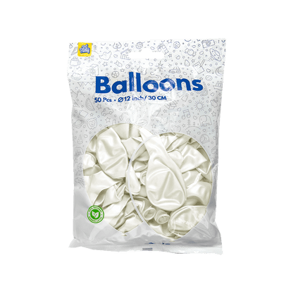 Witte Ballonnen Metallic 30cm 50st van Paper Dreams koop je bij Partywinkel