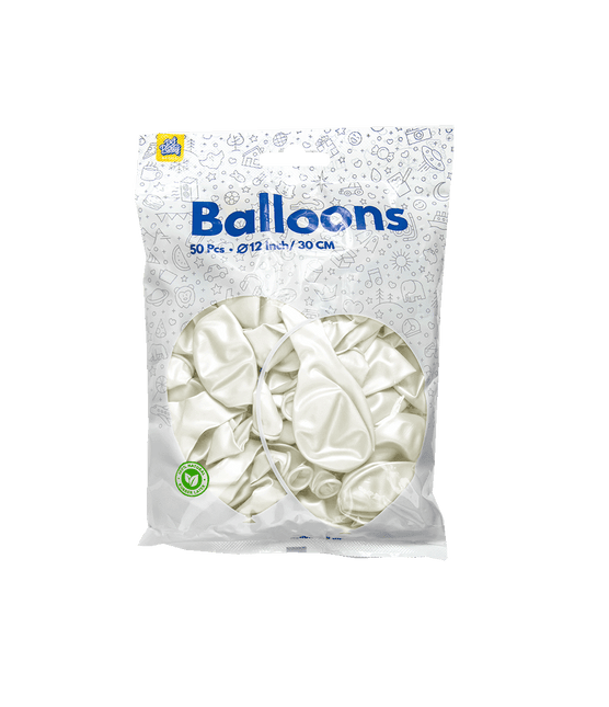 Witte Ballonnen Metallic 30cm 50st van Paper Dreams koop je bij Partywinkel