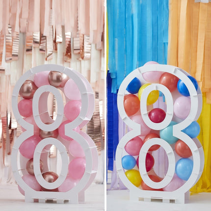 Witte Ballonnen Standaard 8 Jaar 81cm van Ginger Ray koop je bij Partywinkel