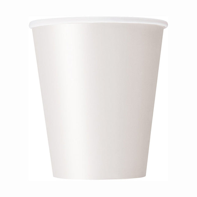 Witte Bekers 266ml 8st van Unique koop je bij Partywinkel