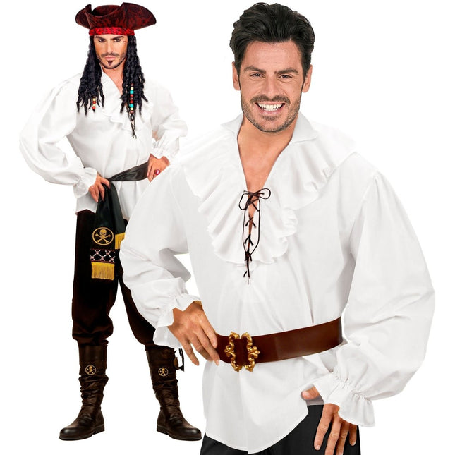 Witte Blouse Heren Piraten/Renaissance van Widmann koop je bij Partywinkel